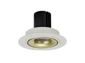 DM202181  Bolor T 12 Tridonic Powered 12W 2700K 1200lm 24° CRI>90 LED Engine White/Gold Trimless Fixed Recessed Spotlight, IP20